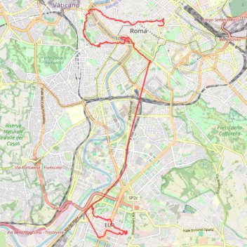 Rome, quartier EUR et Trastevere GPS track, route, trail