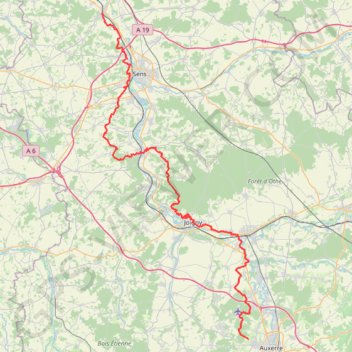 GR213 De Pont-sur-Yonne à Saint Georges-sur-Baulche (Yonne) GPS track, route, trail