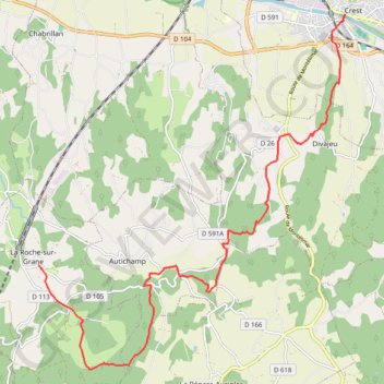Grande Traversée des PréAlpes : La Roche-sur-Grâne - Crest GPS track, route, trail