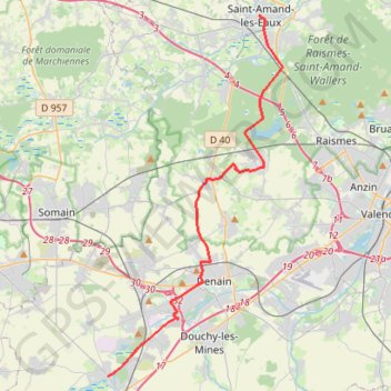 Saint-Jacques-en-Boulangrie - Saint-Amand-les-Eaux - Bouchain GPS track, route, trail