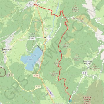 Haut Confluent - Traversée de la Llose vers Formiguères GPS track, route, trail