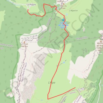 Croix de l'Alpe depuis la Plagne GPS track, route, trail