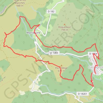 Départ Cassagnoles GPS track, route, trail