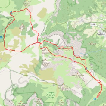 Combau - Chaumailloux par Tête Chevalière - Pré Peyret par Peyre Rouge - Chaumailloux par col du Pison - Combau par Pas de la Chevrerie GPS track, route, trail