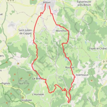 VTT en Toscane d'Auvergne : Classique Sud par Dagout GPS track, route, trail