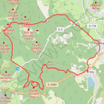De la Cassière aux Puys GPS track, route, trail