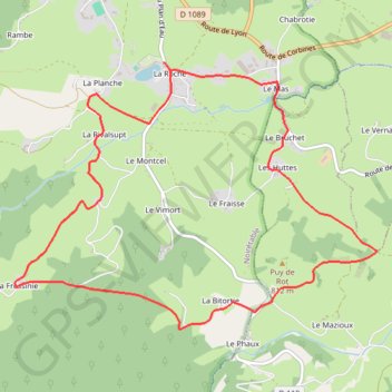 Massif des Bois Noirs - Les Fruits Rouges GPS track, route, trail