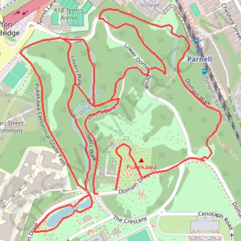 Auckland Domain GPS track, route, trail