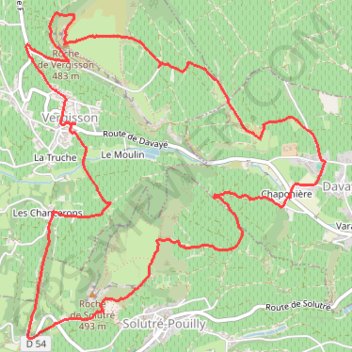 Roches de Vergisson et Solutré (71) GPS track, route, trail