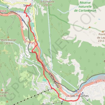 Itinéraire VTT - P : Des Houches à Servoz - Le Chemin des Diligences GPS track, route, trail