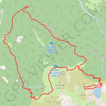 Lac de Crop et Montagne de Barlet GPS track, route, trail