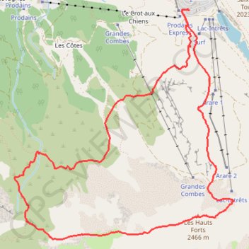 Les hauts Forts en traversée GPS track, route, trail