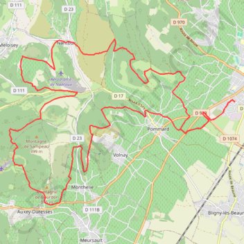 Beaune Saint-Romain GPS track, route, trail