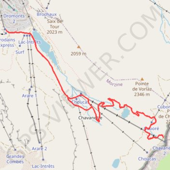 Le lac de Chavanette depuis Avoriaz GPS track, route, trail