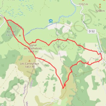 Le signal de Mailhe-Biau, col de Bonnecombe, cascade de Saltou GPS track, route, trail