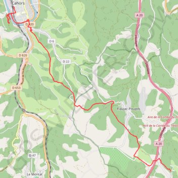 GR 65 : Du Pech à Cahors GPS track, route, trail