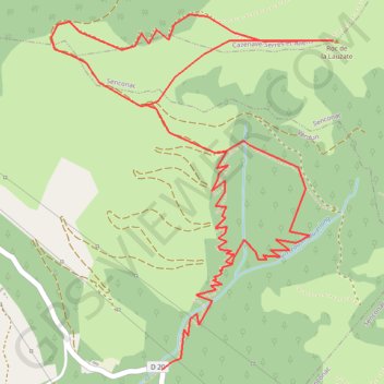 Roc de la Lauzate par le bois de Quié Long GPS track, route, trail