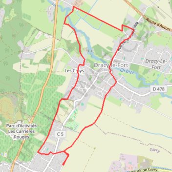 Parcours oriane GPS track, route, trail