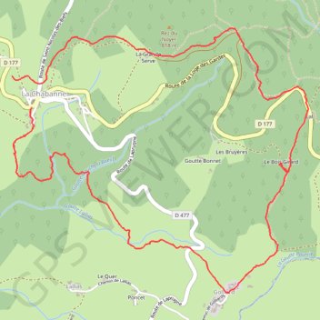 Autour de La Chabanne GPS track, route, trail