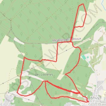 Ahuy - Chemin des vaches GPS track, route, trail