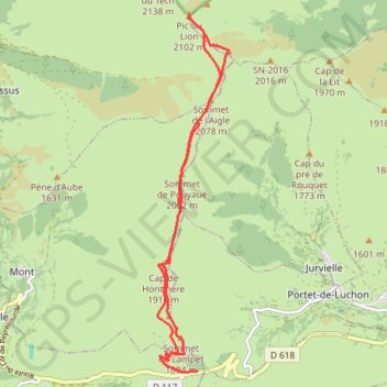 Pic du Lion GPS track, route, trail