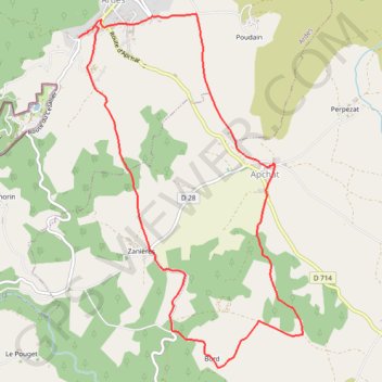 Apchat - Ardes-sur-Couze GPS track, route, trail
