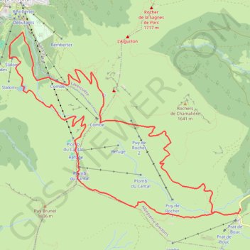 Boucle autour du Plomb du Cantal GPS track, route, trail
