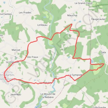 Saint Martin de Fressengeas GPS track, route, trail