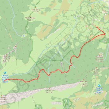 Cap de la Serre - col du Prat d'Ourey par Sauba GPS track, route, trail