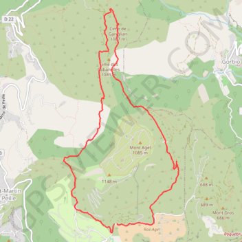 2024 01 12 - tour du Mt Agel. Gigaset GPS track, route, trail