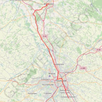 Montauban Castanet-Tolosan GPS track, route, trail