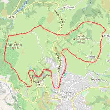 Saint Martin la Plaine (42) GPS track, route, trail