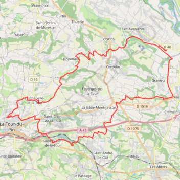 La Tour du Pin - Walibi GPS track, route, trail