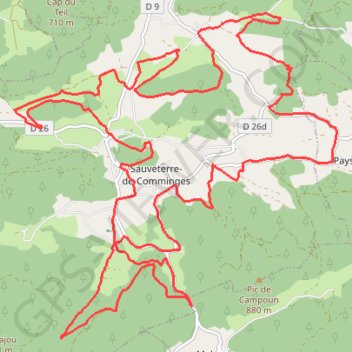 Autour de Sauveterre-de-Comminges GPS track, route, trail