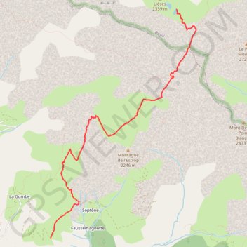 Combe de Crousette - Descente GPS track, route, trail