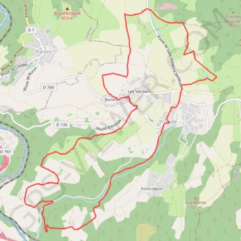 Autour d'Yronde et Buron GPS track, route, trail