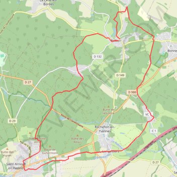 De Bullion à Saint-Arnoult-en-Yvelines GPS track, route, trail