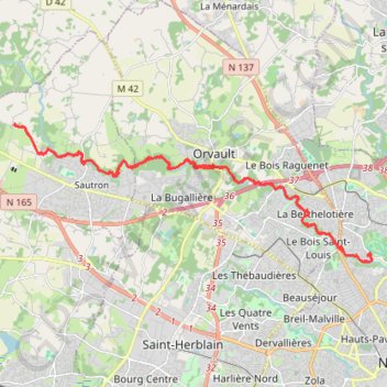De Nantes à Sautron par le Cens GPS track, route, trail