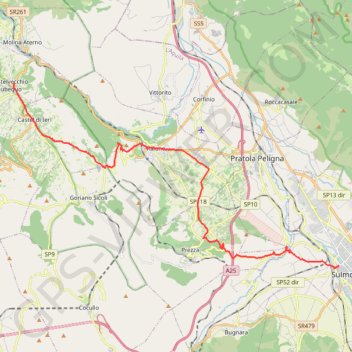 De Sulmona à Castelvecchio Subequo GPS track, route, trail
