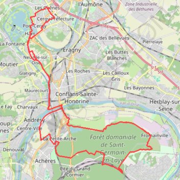 Forêt de Saint Germain (retour Andrésy) GPS track, route, trail