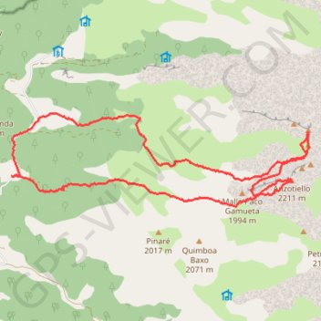 Anzotiello y Gorreta de los Gabachos Norte depuis las Eras (crampons) GPS track, route, trail