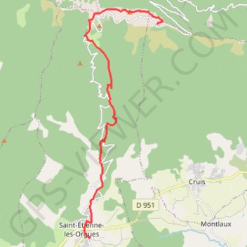 Montagne de lure GPS track, route, trail