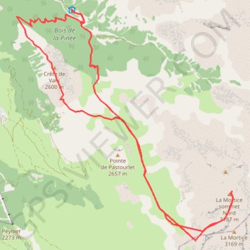 Cime nord de la Mortice GPS track, route, trail