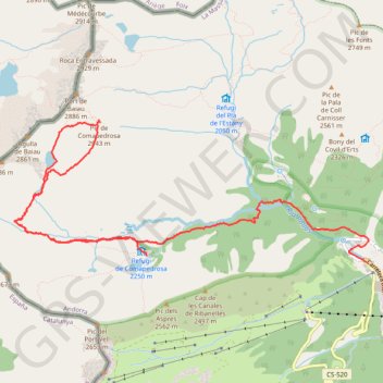 Pic de Coma Pedrosa GPS track, route, trail