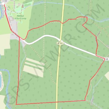 Circuit de l'Abbaye d'Ourscamp GPS track, route, trail