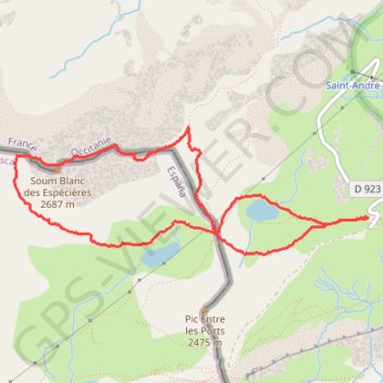 SOUM BLANC D'ESPECIERES (GAVARNIE) GPS track, route, trail