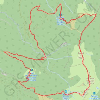 Une traversée du Sommet du Grand Chat depuis Prévieux GPS track, route, trail