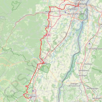 La route des vins d'Alsace GPS track, route, trail