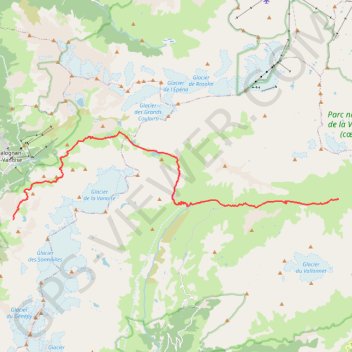 Route from Refuge de la Femma to Refuge de La Valette GPS track, route, trail