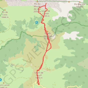 Signal de Sainte-Colome, Soum de Castetch et Soum de Grum depuis le col d'Aubisque GPS track, route, trail
